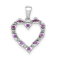 14k White Gold Diamond and .35 Ruby Heart Pendant-PM5270-RU-003-WA