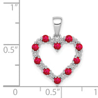 14k White Gold Diamond and .35 Ruby Heart Pendant-PM5270-RU-003-WA