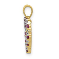14k Diamond and .35 Ruby Heart Pendant-PM5270-RU-003-YA