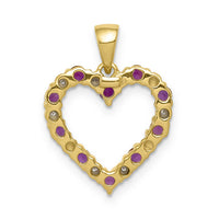 14k Diamond and .35 Ruby Heart Pendant-PM5270-RU-003-YA