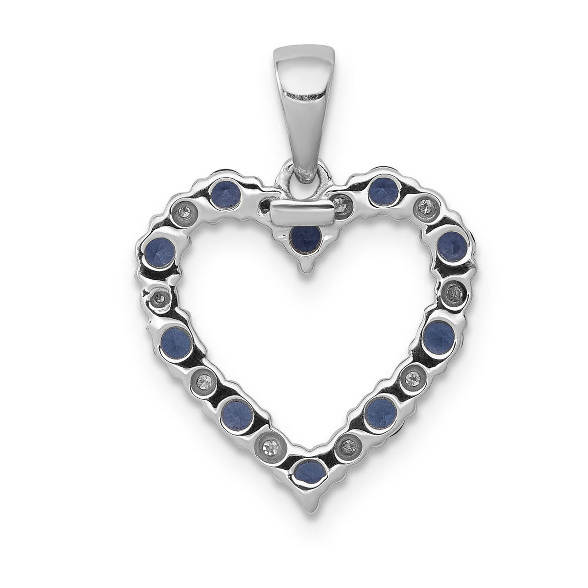 14k White Gold Diamond and Sapphire Heart Pendant-PM5270-SA-003-WA