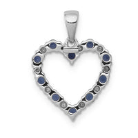 14k White Gold Diamond and Sapphire Heart Pendant-PM5270-SA-003-WA