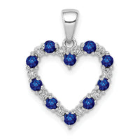 14k White Gold Diamond and Sapphire Heart Pendant-PM5270-SA-003-WA