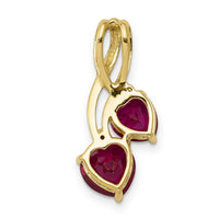 14k Lab Created Ruby and Diamond Double Heart Pendant-PM5276-RU-002-YA