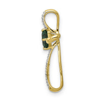 14k w/Rhodium Lab Created Emerald and Diamond Cross Slide-PM5278-CEM-001-YA