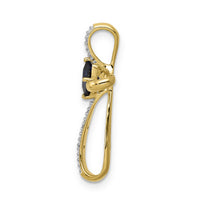 14k w/Rhodium Lab Created Sapphire and Diamond Cross Slide-PM5278-CSA-001-YA