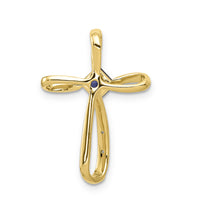 14k w/Rhodium Lab Created Sapphire and Diamond Cross Slide-PM5278-CSA-001-YA