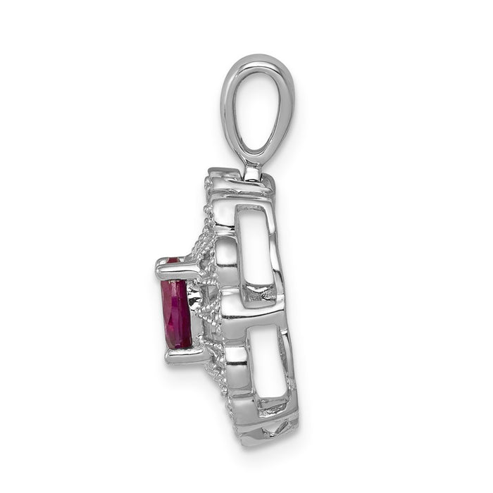14k White Gold 1/6ct. Diamond and .70 Ruby Fancy Pendant-PM5279-RU-016-WA