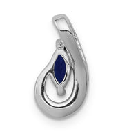14k White Gold Diamond and .28 Sapphire Teardrop Slide-PM5282-SA-005-WA
