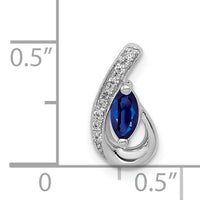 14k White Gold Diamond and .28 Sapphire Teardrop Slide-PM5282-SA-005-WA