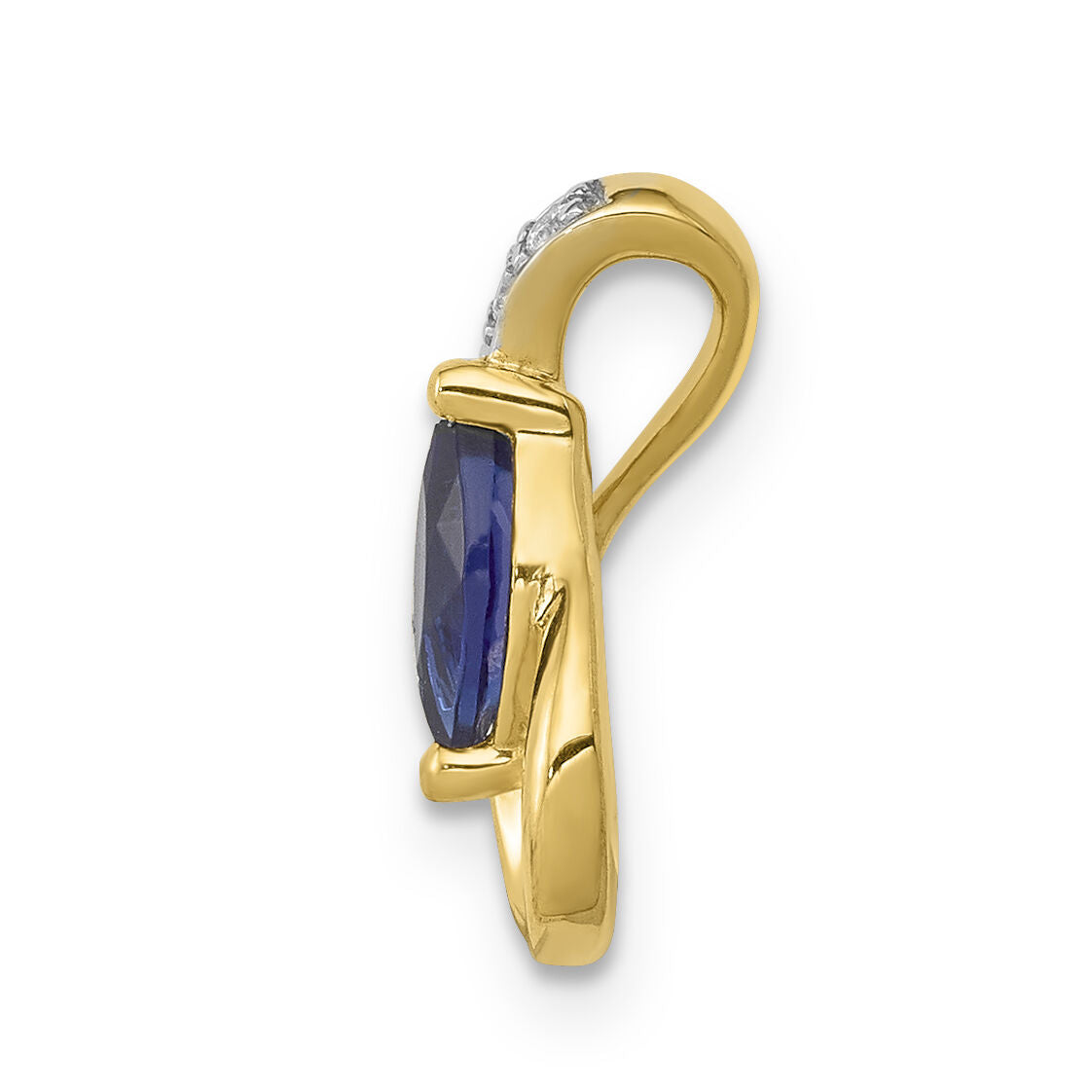 14k Diamond and .28 Sapphire Teardrop Slide-PM5282-SA-005-YA