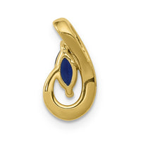 14k Diamond and .28 Sapphire Teardrop Slide-PM5282-SA-005-YA