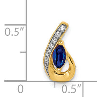14k Diamond and .28 Sapphire Teardrop Slide-PM5282-SA-005-YA