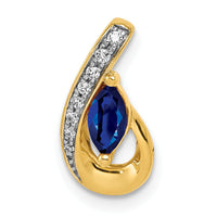 14k Diamond and .28 Sapphire Teardrop Slide-PM5282-SA-005-YA