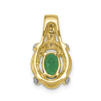 14k Fancy Diamond and Oval Emerald Pendant-PM5284-EM-020-YA