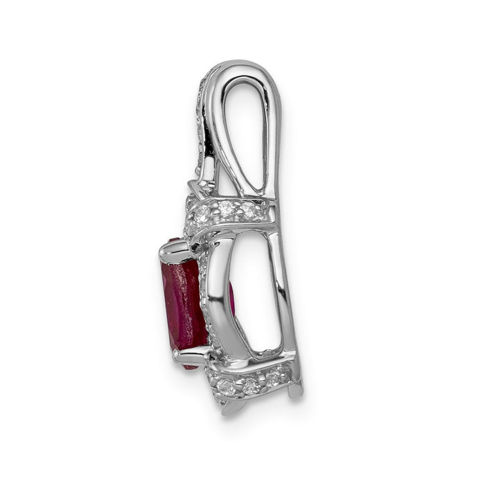 14k White Gold 1/5ct. Diamond and 1.10 Ruby Pendant-PM5284-RU-020-WA
