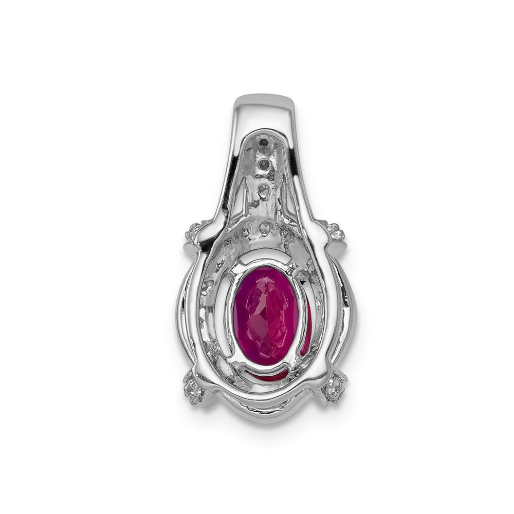 14k White Gold 1/5ct. Diamond and 1.10 Ruby Pendant-PM5284-RU-020-WA
