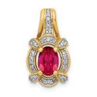 14k 1/5ct. Diamond and 1.10 Ruby Pendant-PM5284-RU-020-YA