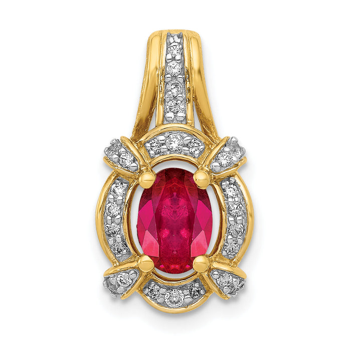 14k 1/5ct. Diamond and 1.10 Ruby Pendant-PM5284-RU-020-YA