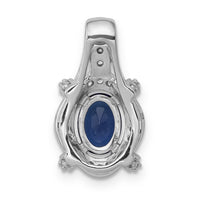 14k White Gold Diamond and Sapphire Fancy Oval Pendant-PM5284-SA-020-WA