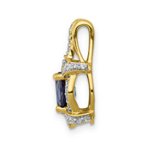 14k Diamond and Sapphire Fancy Oval Pendant-PM5284-SA-020-YA