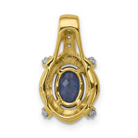14k Diamond and Sapphire Fancy Oval Pendant-PM5284-SA-020-YA