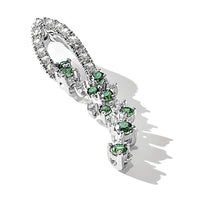 14k White Gold Fancy Diamond and Emerald Chain Slide-PM5288-EM-020-WA