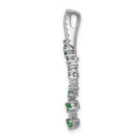 14k White Gold Fancy Diamond and Emerald Chain Slide-PM5288-EM-020-WA