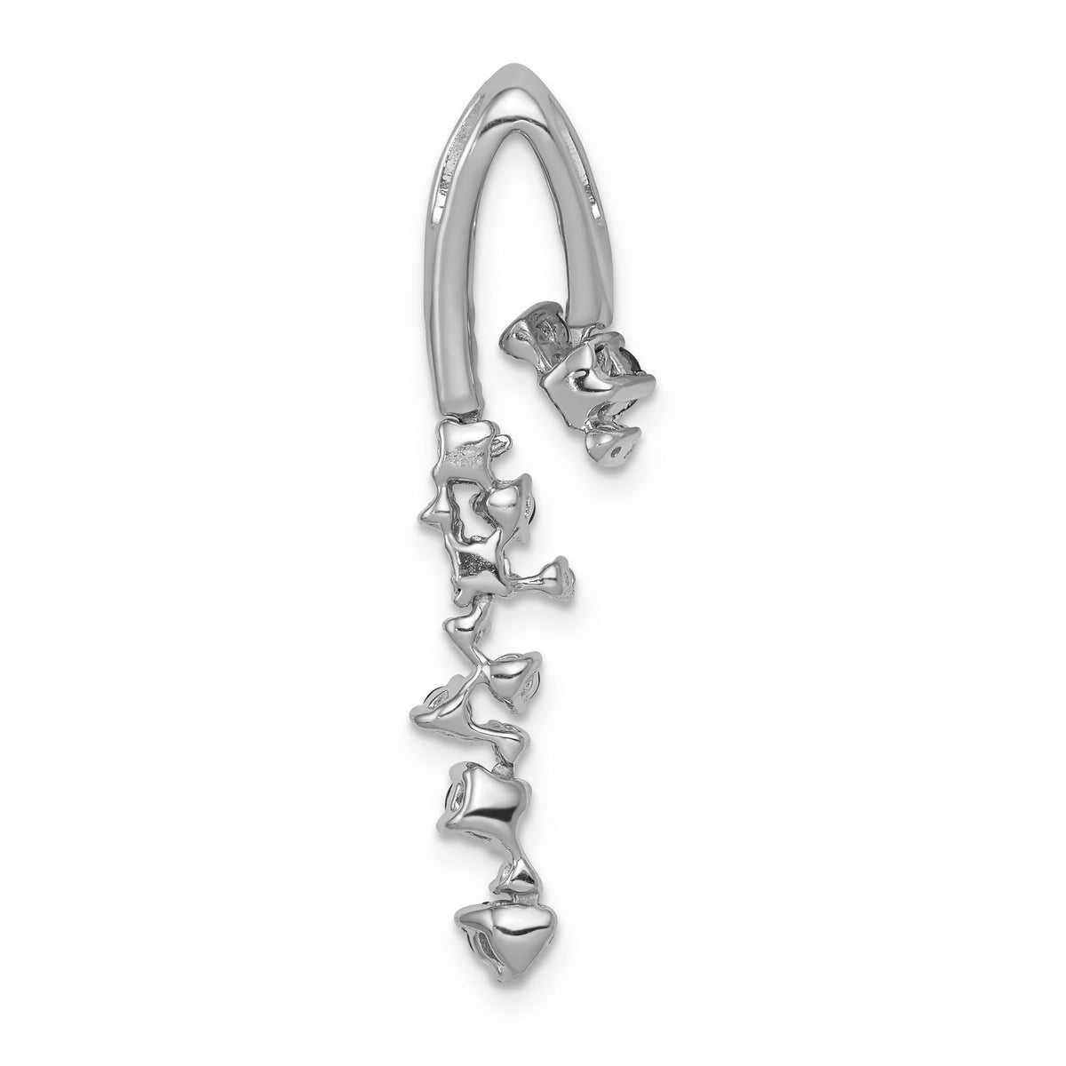 14k White Gold Fancy Diamond and Emerald Chain Slide-PM5288-EM-020-WA