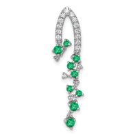 14k White Gold Fancy Diamond and Emerald Chain Slide-PM5288-EM-020-WA