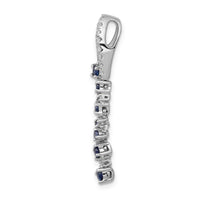 14k White Gold 1/5ct. Diamond and .36 Sapphire Chain Slide-PM5288-SA-020-WA