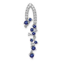 14k White Gold 1/5ct. Diamond and .36 Sapphire Chain Slide-PM5288-SA-020-WA