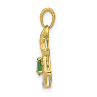 14k Pear Emerald and Diamond Pendant-PM5291-EM-001-YA