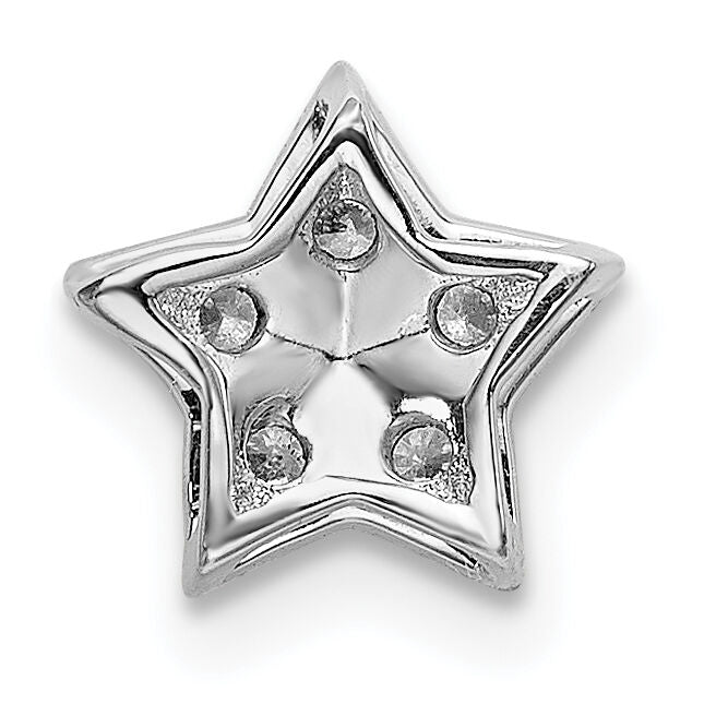 14k White Gold Diamond Star Chain Slide Pendant-PM6608-010-WA