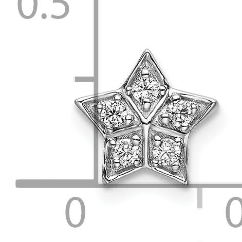 14k White Gold Diamond Star Chain Slide Pendant-PM6608-010-WA