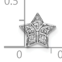 14k White Gold Diamond Star Chain Slide Pendant-PM6608-010-WA