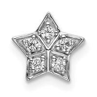 14k White Gold Diamond Star Chain Slide Pendant-PM6608-010-WA
