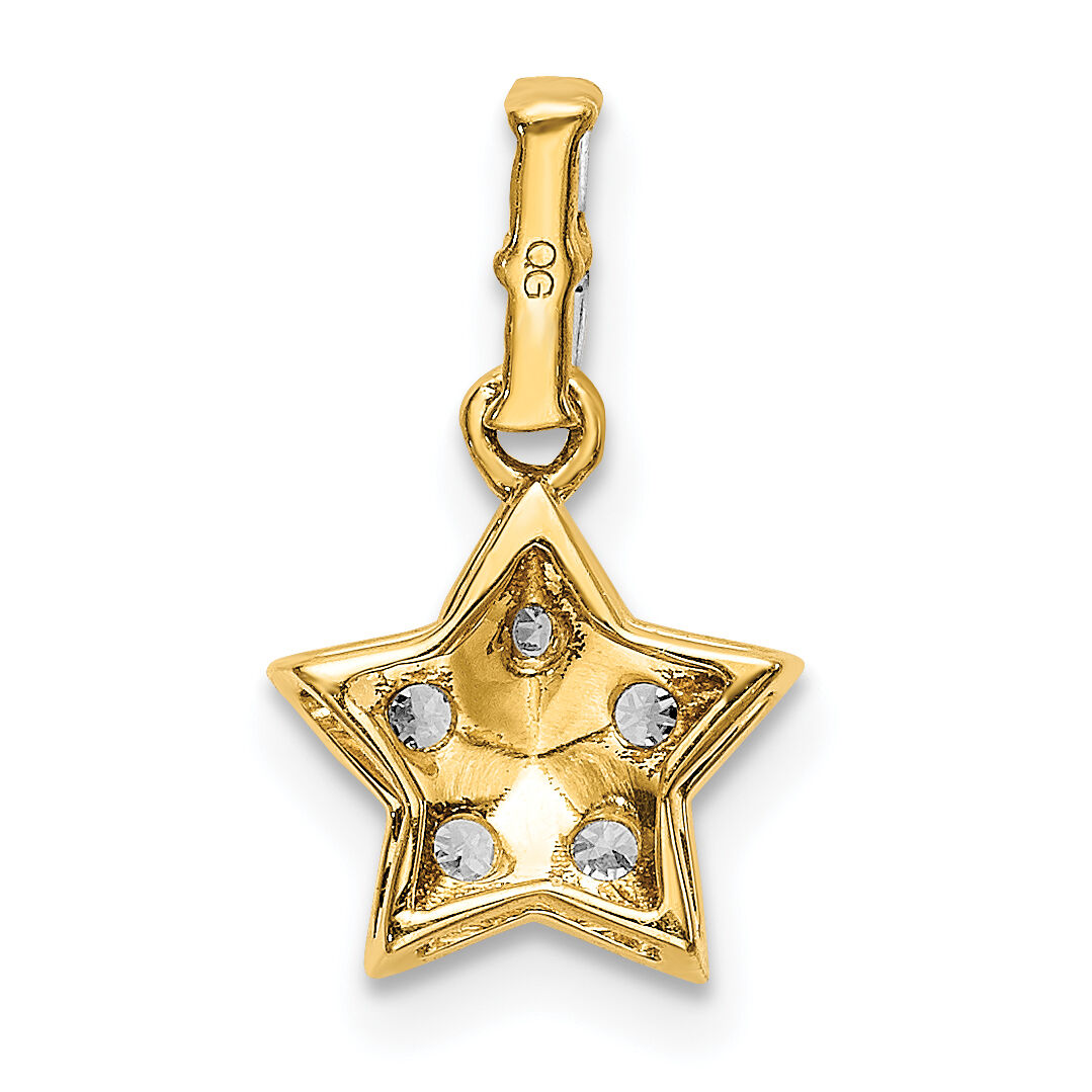 14k Diamond and Yellow Sapphire Star Pendant-PM6611-SAY-002-YA