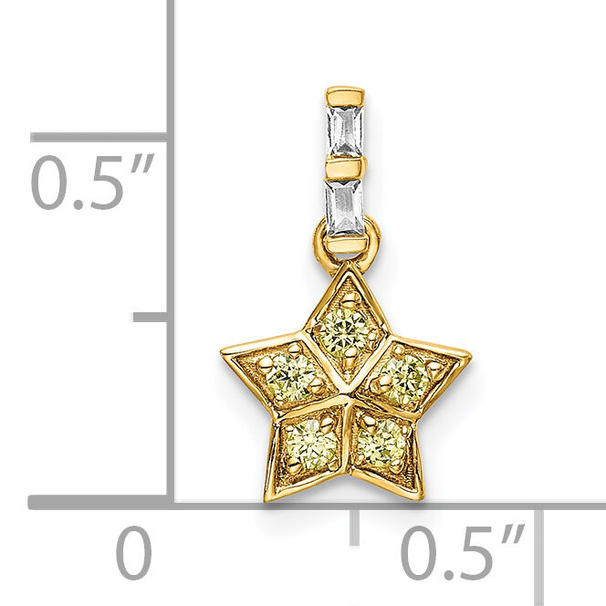 14k Diamond and Yellow Sapphire Star Pendant-PM6611-SAY-002-YA