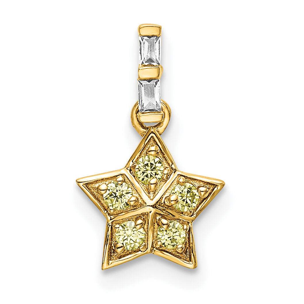 14k Diamond and Yellow Sapphire Star Pendant-PM6611-SAY-002-YA