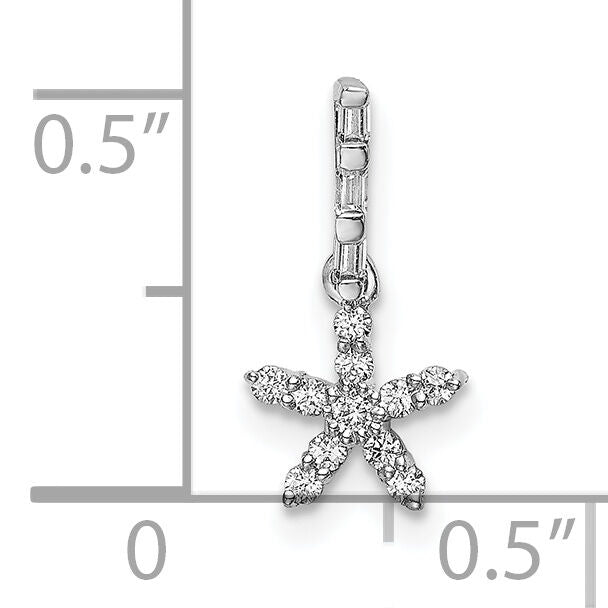 14k White Gold Diamond Star Pendant-PM6612-010-WA