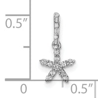 14k White Gold Diamond Star Pendant-PM6612-010-WA