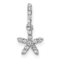 14k White Gold Diamond Star Pendant-PM6612-010-WA
