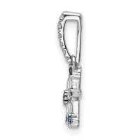 14k White Gold Blue Sapphire and Diamond Star Pendant-PM6614-SA-010-WA
