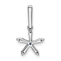 14k White Gold Blue Sapphire and Diamond Star Pendant-PM6614-SA-010-WA