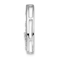 14k White Gold Polished Teardrop Diamond Chain Slide-PM6829-034-WA