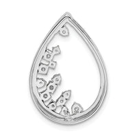 14k White Gold Polished Teardrop Diamond Chain Slide-PM6829-034-WA