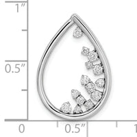 14k White Gold Polished Teardrop Diamond Chain Slide-PM6829-034-WA