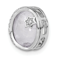 14k White Gold Diamond and Moonstone Moon & Star Chain Slide-PM6843-010-WA