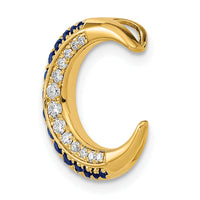14k Polished Moon Sapphire and Diamond Chain Slide-PM6847-SA-012-YA
